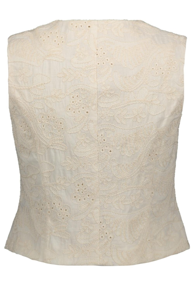 VMELINE SL SHORT EMBR WAISTCOAT 10329144 CLOUD DANCER/EMBROIDERY